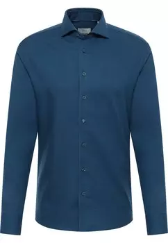 Приталенная деловая рубашка ETERNA, ночной синий