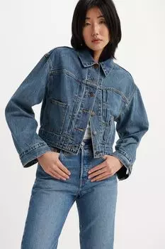 Приталенная джинсовая куртка дальнобойщика в стиле 90-х Levi'S, мультиколор
