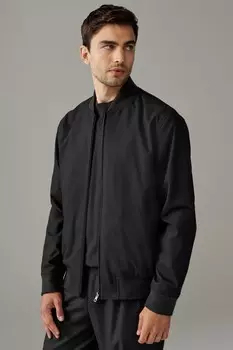 Приталенная фланелевая куртка бомбер Next, черный