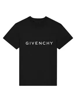 Приталенная футболка GIVENCHY Archetype из хлопка Givenchy, черный