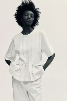Приталенная футболка H&M, белый