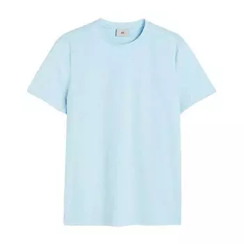 Приталенная футболка H&M Fit Pima Cotton, светло-голубой