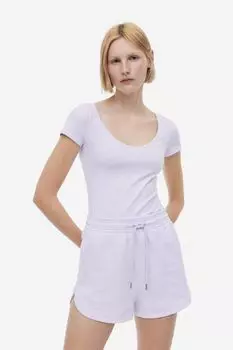 Приталенная футболка H&M, сирень