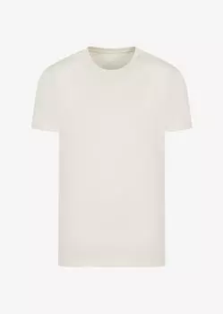 Приталенная футболка из хлопка пима с короткими рукавами Armani Exchange, белый