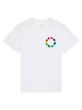 Приталенная футболка из хлопка с круговым принтом Givenchy, белый