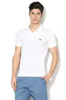 Приталенная футболка из пике с воротником PH4012-00-031 Lacoste, белый