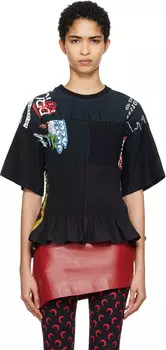 Приталенная футболка Marine erre Upcycled hirred Marine Serre, черный