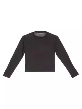 Приталенная футболка с длинным рукавом Balenciaga Tab Balenciaga, черный
