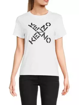 Приталенная футболка с логотипом Kenzo, белый