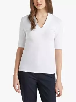 Приталенная футболка с v-образнымвырезом Benetton, цвет Optical White