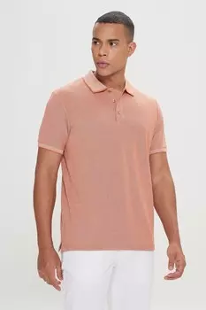 Приталенная футболка с воротником и прорезью на пуговицах Ac&Co, коричневый