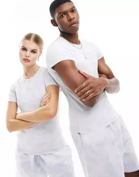 Приталенная футболка унисекс с принтом тай-дай Weekday мечтательного синего цвета, эксклюзивно для ASOS