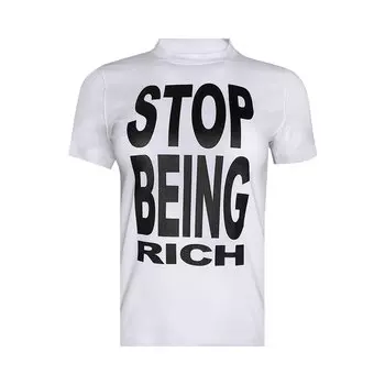 Приталенная футболка Vetements Stop Be Rich, цвет Белый