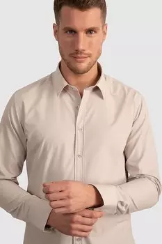 Приталенная хлопковая мужская рубашка, которую легко гладить TUDORS, камень