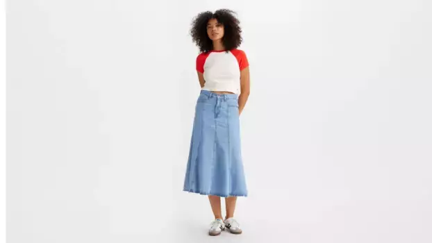 Приталенная и расклешенная юбка Levi's, цвет I Will - Medium Wash
