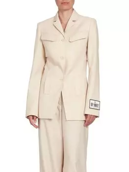 Приталенная куртка Ablohland из натуральной шерсти Off-White, цвет Sand