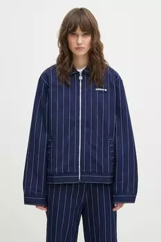 Приталенная куртка H в тонкую полоску Adidas Originals, темно-синий