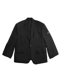 Приталенная куртка с скейтерской юбкой Balenciaga, черный