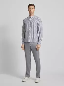 Приталенная льняная рубашка с воротником-стойкой Michael Kors