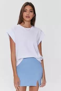 Приталенная мини-юбка с высокой посадкой Forever 21, синий