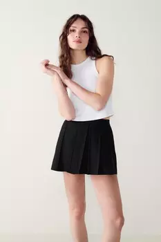 Приталенная мини-юбка со складками Next, черный