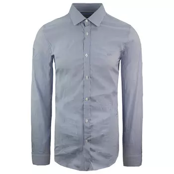 Приталенная мужская эластичная рубашка синего цвета Lacoste, синий