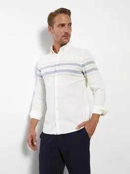 Приталенная мужская рубашка Dobby с длинным рукавом LCWAIKIKI Classic