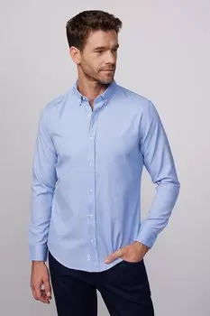 Приталенная мужская рубашка из хлопка с рисунком, которую легко гладить TUDORS, смешанный