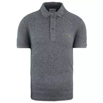 Приталенная мужская рубашка-поло серого цвета Lacoste, серый
