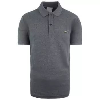 Приталенная мужская рубашка-поло серого цвета Lacoste, серый