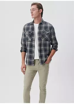 Приталенная мужская рубашка в синюю клетку Mavi