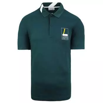 Приталенная мужская зеленая рубашка поло Lacoste, зеленый