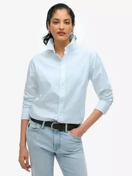 Приталенная оксфордская рубашка с длинным рукавом Superdry, цвет Optic White