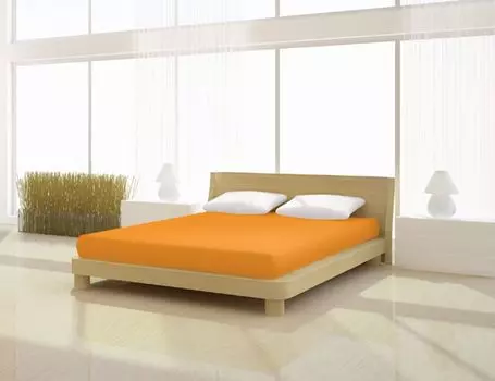 Приталенная простынь эластан классика 180-200 х 200-220 см 180х200++ Mr Sandman, оранжевый