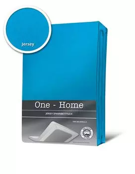 Приталенная простыня бирюзовый 90 х 200 см - трикотаж хлопок 100 х 200 см One-Home