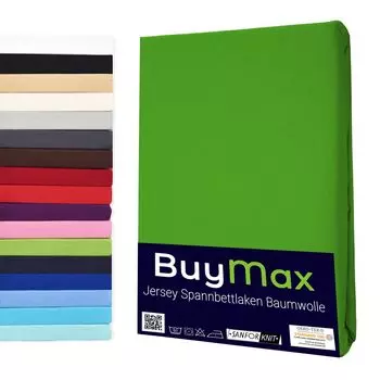 Приталенная простыня из джерси. Простыня из 100 % хлопка яблочно-зеленого цвета, размер 140 х 200 см Buymax