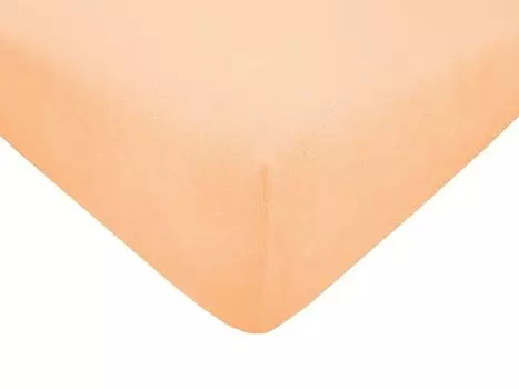 Приталенная простыня махровая: цвет махры - абрикос, размер - 180-200х200 см DUKAL