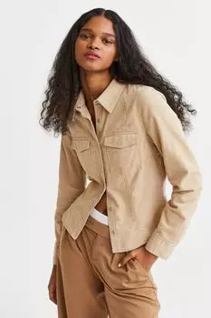 Приталенная рубашка H&amp;M, бежевый