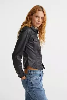 Приталенная рубашка H&amp;M, черный