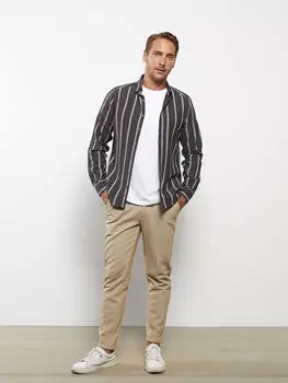 Приталенная рубашка из габардина с длинными рукавами LCWAIKIKI Classic