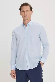 Приталенная рубашка из хлопка Ac&Co, синий