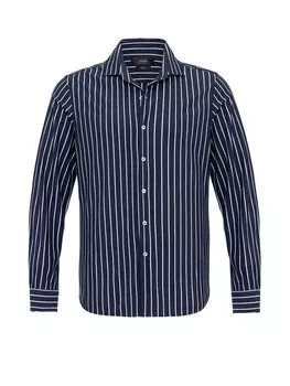 Приталенная рубашка на пуговицах Antioch, темно-синий