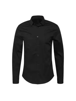 Приталенная рубашка на пуговицах ARMANI EXCHANGE Tessuto, черный