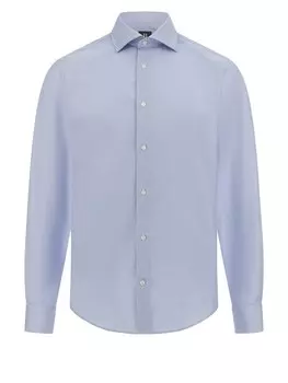 Приталенная рубашка на пуговицах Boggi Milano, светло-синий