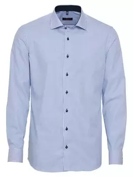 Приталенная рубашка на пуговицах ETERNA, светло-синий