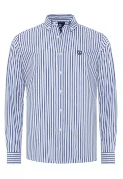 Приталенная рубашка на пуговицах Jimmy Sanders, цвет Blue/Navy/Opal