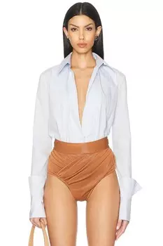 Приталенная рубашка на пуговицах LaQuan Smith, цвет Sky