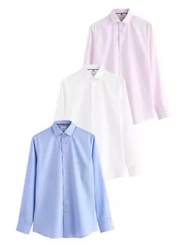Приталенная рубашка на пуговицах Next, цвет Light blue/Light pink/White