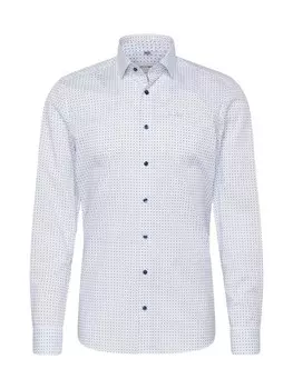 Приталенная рубашка на пуговицах OLYMP, цвет Pastel blue/Light blue/Dark blue