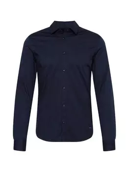 Приталенная рубашка на пуговицах Petrol Industries Essential, темно-синий